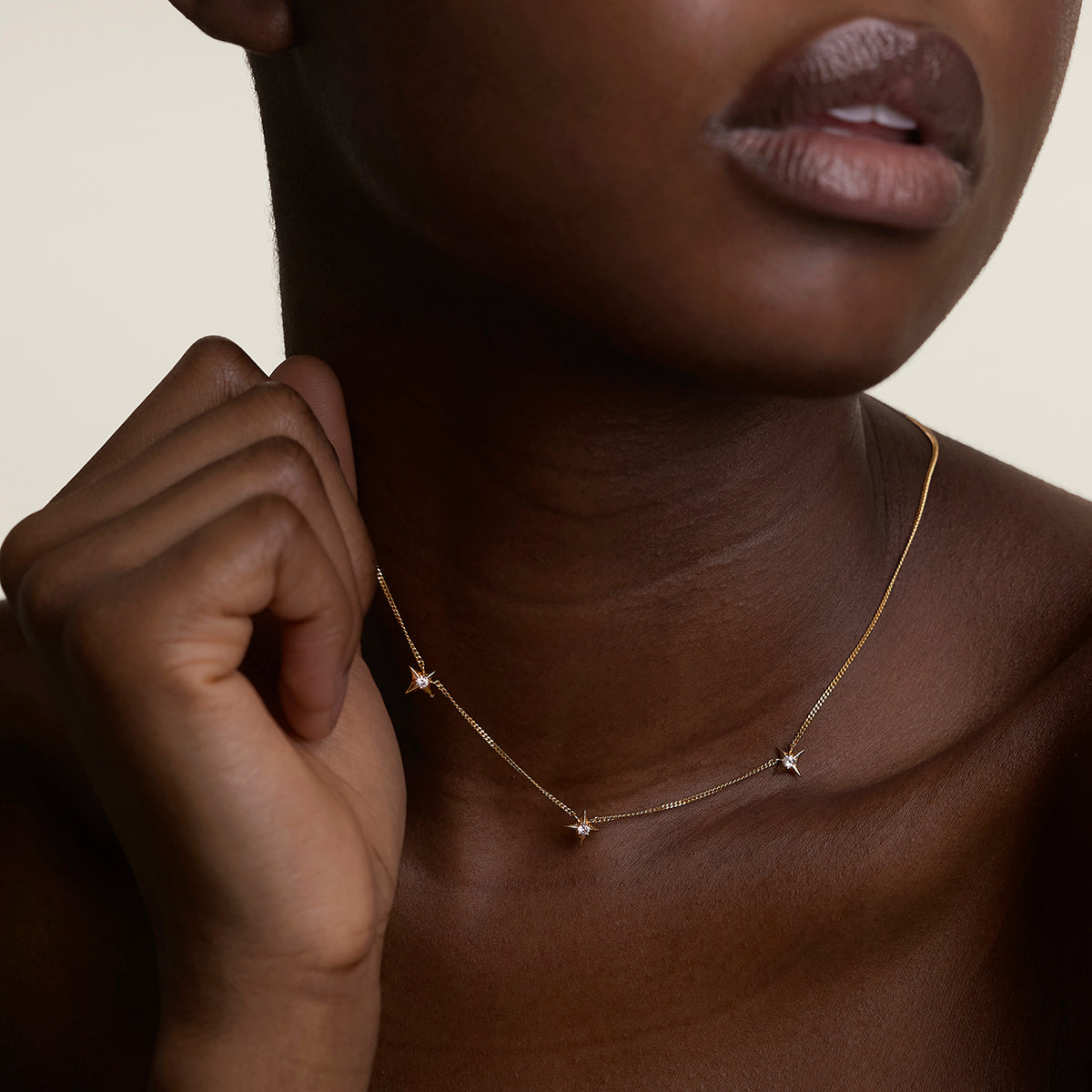 Cosmic Star Charm Necklace in Gold-Astrid &amp; Miyu