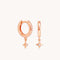 18k Rose Gold Plated Jewellery - Cosmic Star Charm Huggies in Rose Gold - Huggies - Astrid &amp; Miyu
