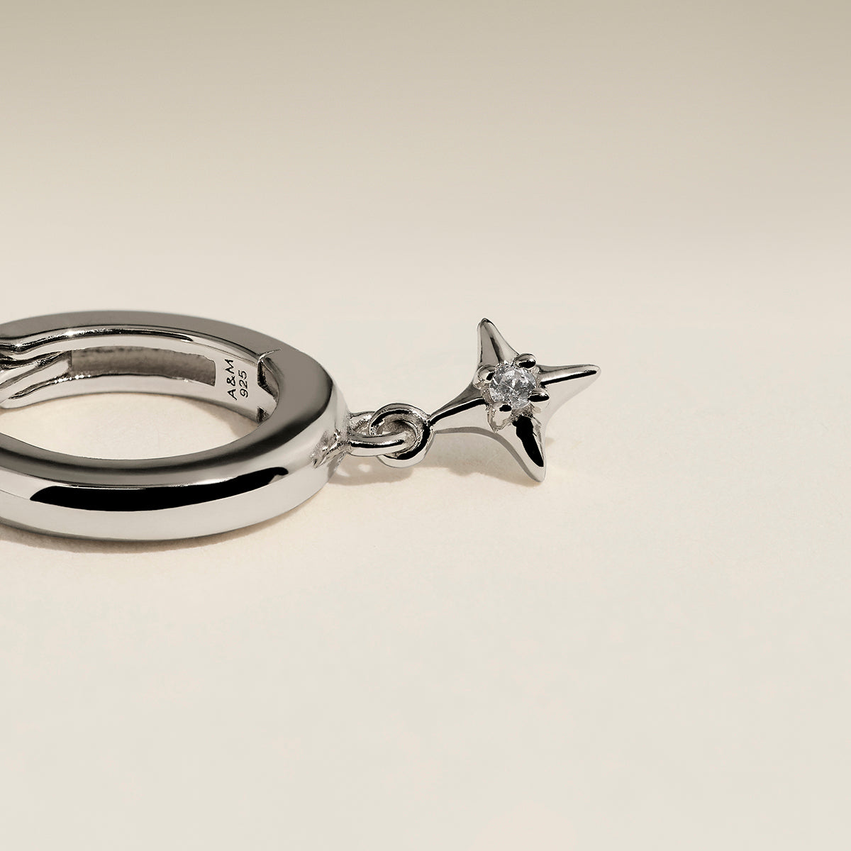Cosmic Star Charm Huggies in Silver-Astrid &amp; Miyu