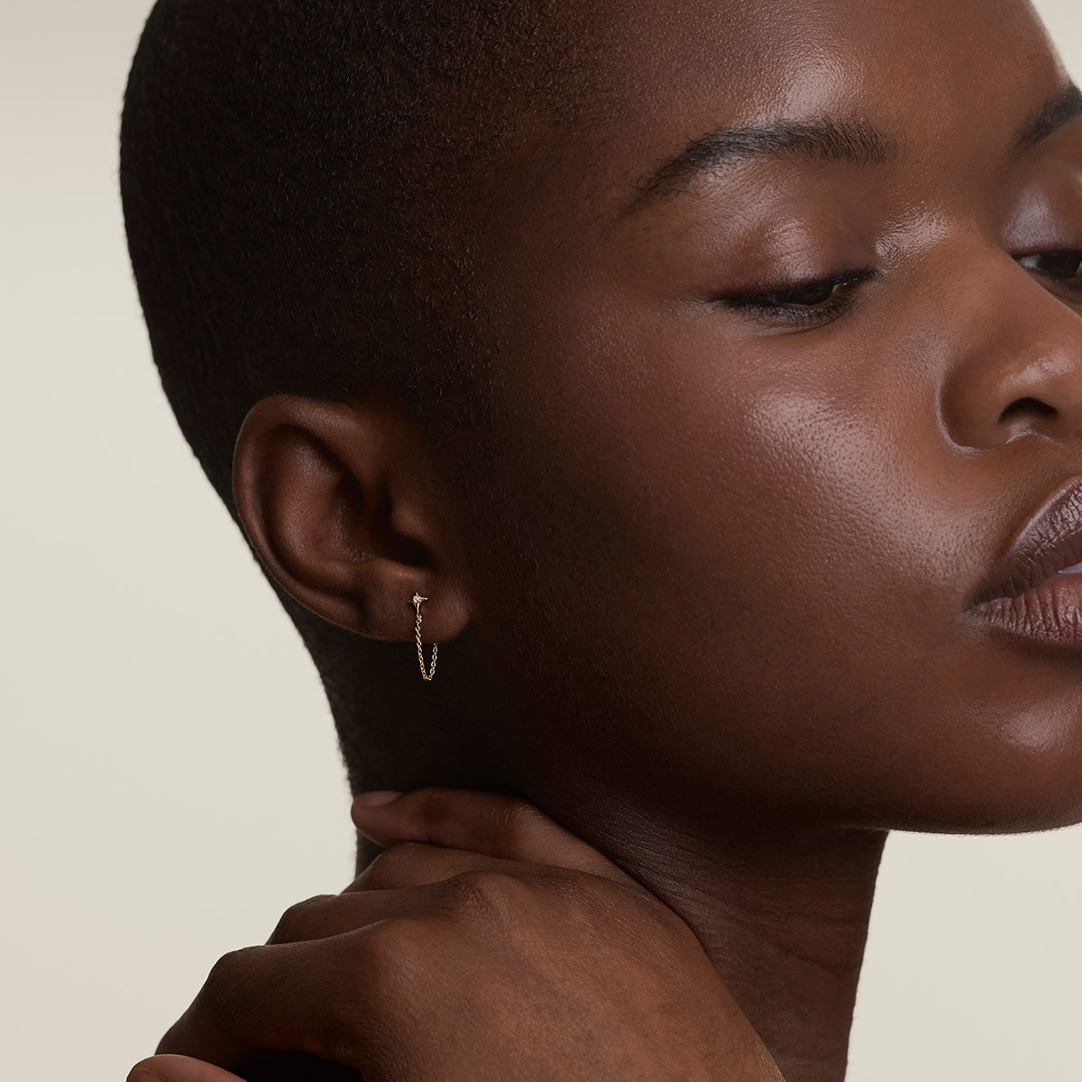 Cosmic Star Chain Stud Earrings in Gold-Astrid &amp; Miyu