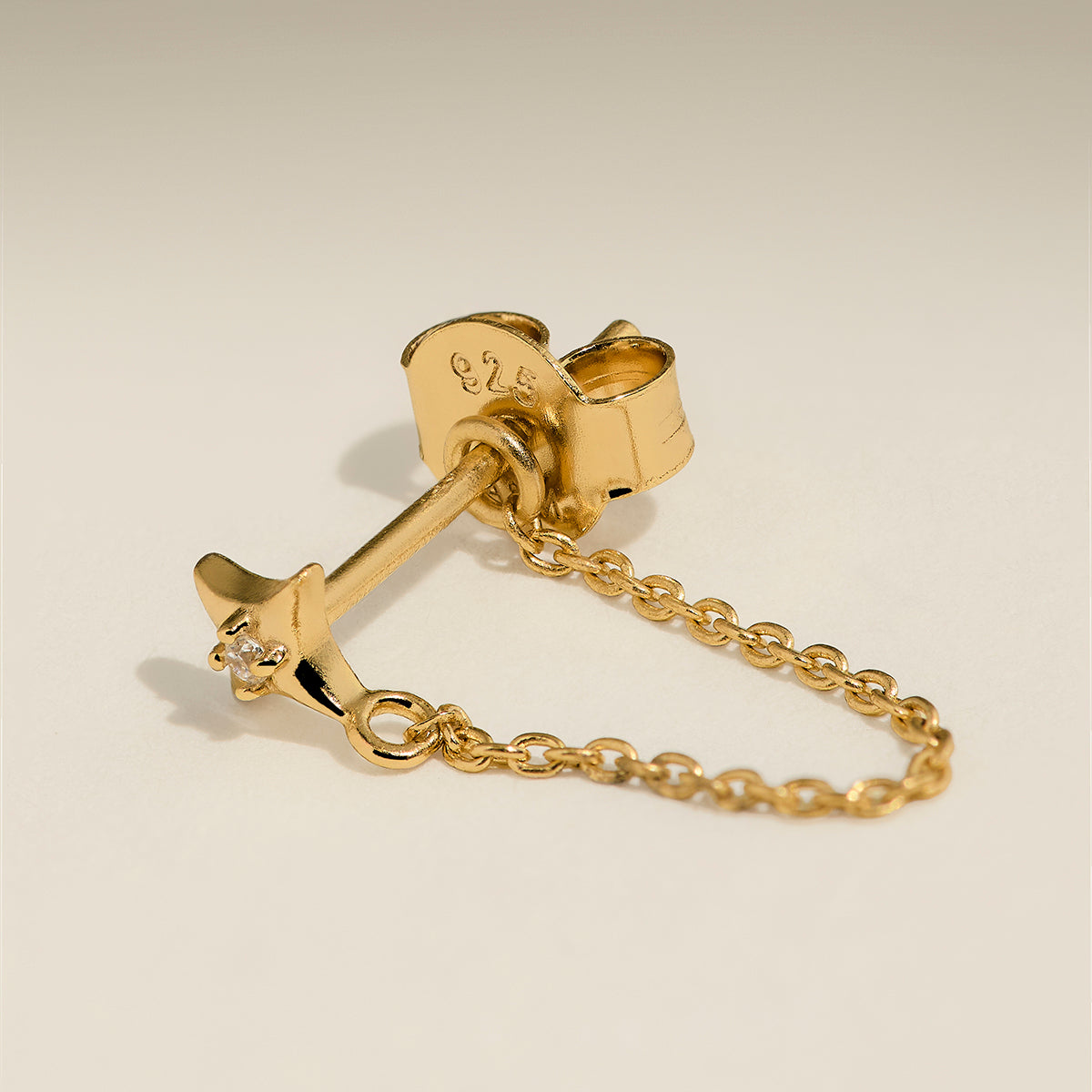 Cosmic Star Chain Stud Earrings in Gold-Astrid &amp; Miyu