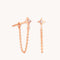 18k Rose Gold Plated Jewellery - Cosmic Star Chain Stud Earrings in Rose Gold - Stud Earrings - Astrid &amp; Miyu