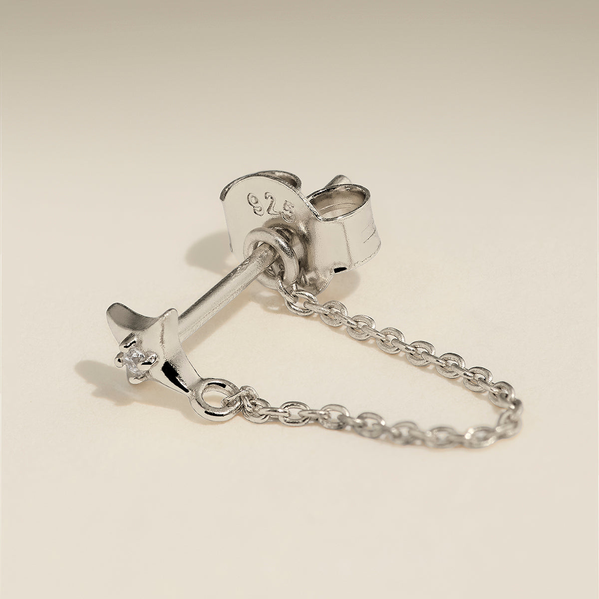 Cosmic Star Chain Stud Earrings in Silver-Astrid &amp; Miyu