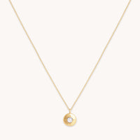 April White Topaz - April Topaz Birthstone Necklace in Solid Gold - Pendant Necklace - Astrid &amp; Miyu
