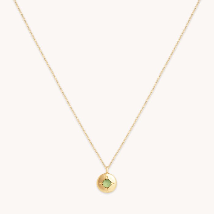 August Peridot - August Peridot Birthstone Necklace in Solid Gold - Pendant Necklace - Astrid &amp; Miyu