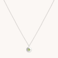 August Peridot - August Peridot Birthstone Necklace in Solid White Gold - Pendant Necklace - Astrid &amp; Miyu