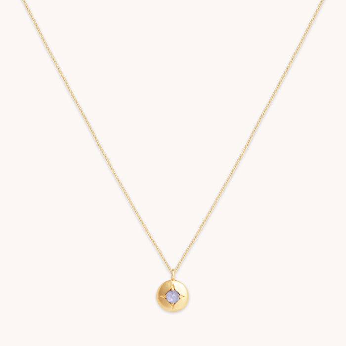 December Tanzanite - December Tanzanite Birthstone Necklace in Solid Gold - Pendant Necklace - Astrid &amp; Miyu