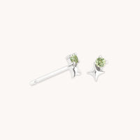 August Peridot - August Peridot Birthstone Earrings in Solid White Gold - Stud Earrings - Astrid &amp; Miyu