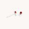 Birthstone Earrings - January Garnet Birthstone Earrings in Solid White Gold - Stud Earrings - Astrid &amp; Miyu