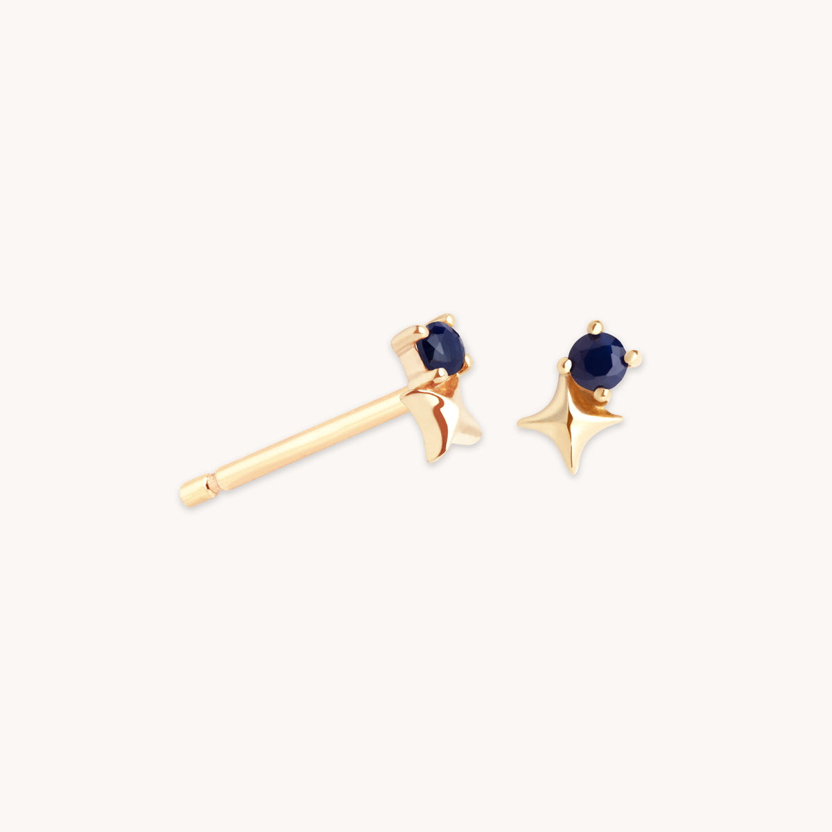 Birthstone Earrings - September Sapphire Birthstone Earrings in Solid Gold - Stud Earrings - Astrid &amp; Miyu
