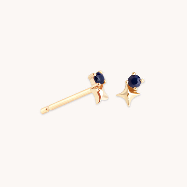 Birthstone Earrings - September Sapphire Birthstone Earrings in Solid Gold - Stud Earrings - Astrid &amp; Miyu
