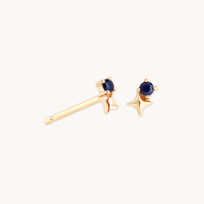 Birthstone Earrings - September Sapphire Birthstone Earrings in Solid Gold - Stud Earrings - Astrid &amp; Miyu