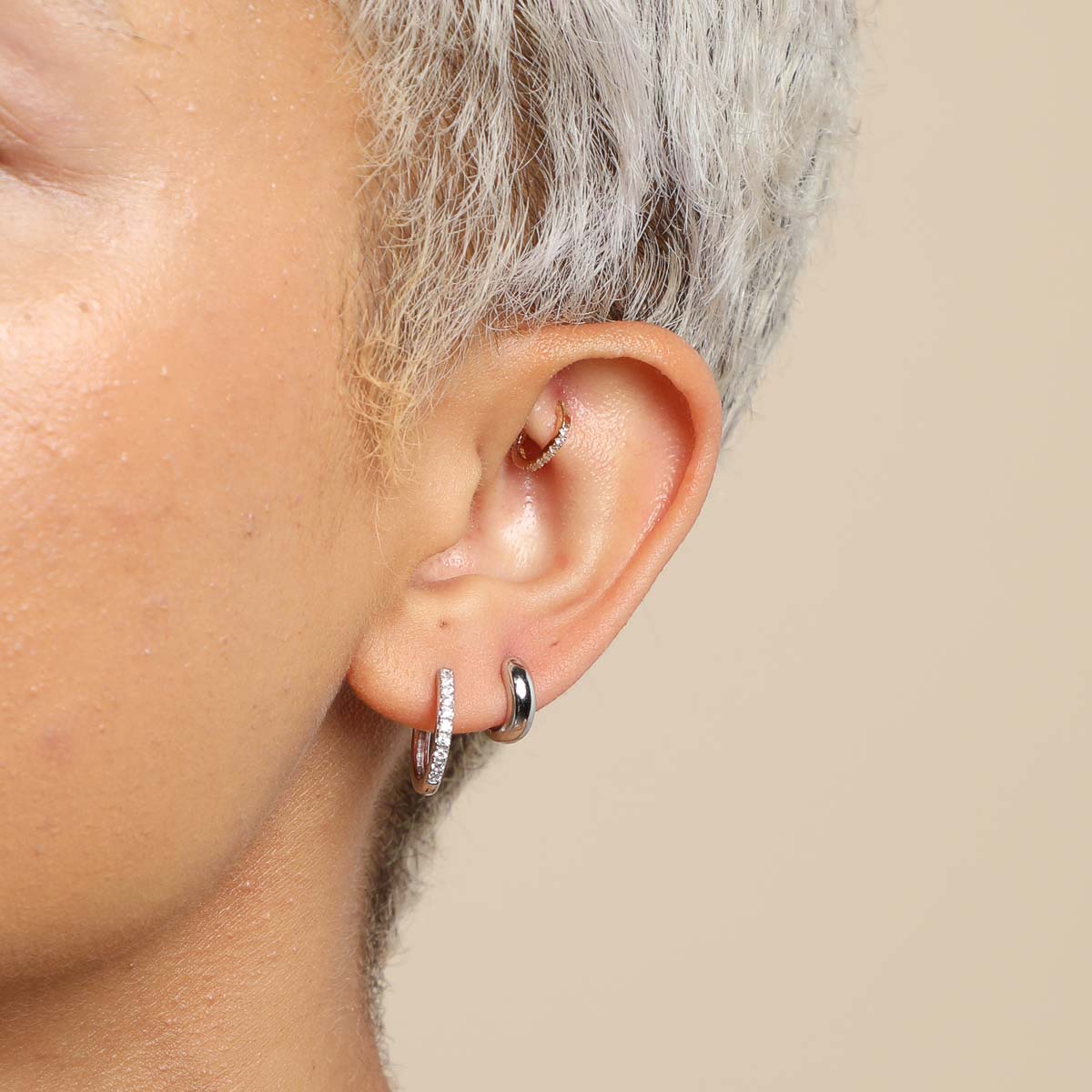 Earrings - Bold Essential Huggies in Silver - Huggies - Astrid &amp; Miyu