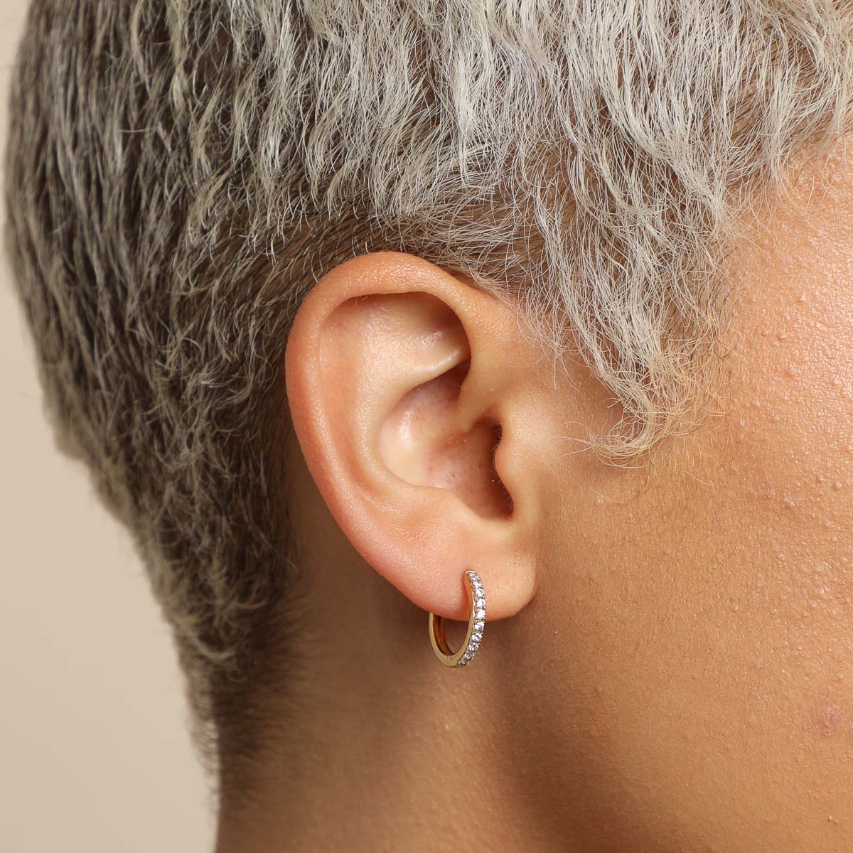 18k Gold Plated Jewellery - Essential Crystal Small Hoops in Gold - Hoop Earrings - Astrid &amp; Miyu