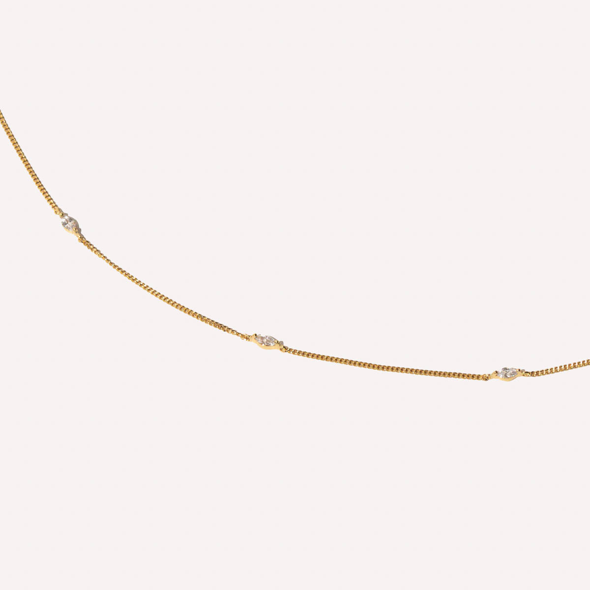 18k Gold Plated Jewellery - Navette Crystal Bracelet in Gold - Charm Bracelet - Astrid &amp; Miyu