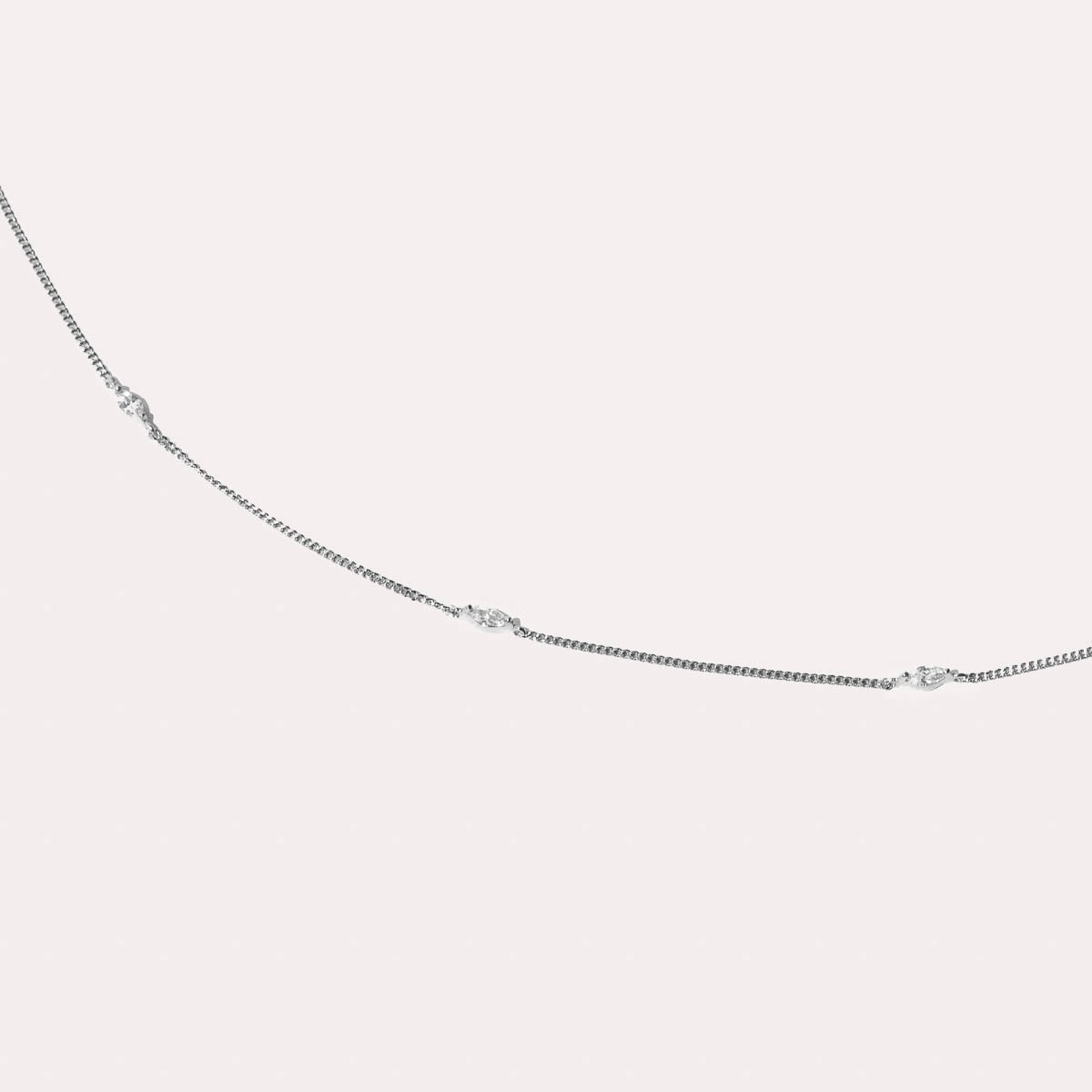 Bracelets - Navette Crystal Bracelet in Silver - Charm Bracelet - Astrid &amp; Miyu