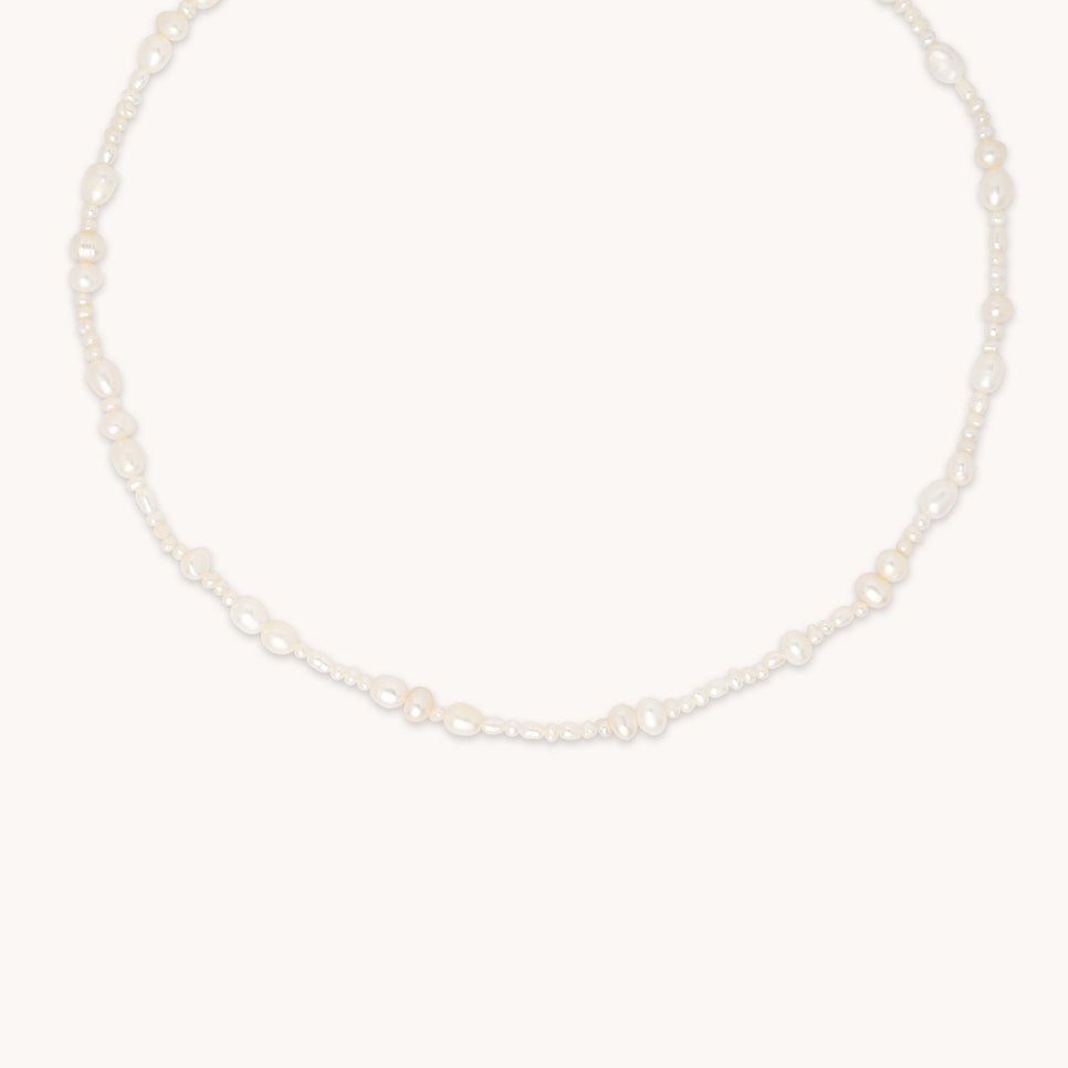 18k Gold Plated Jewellery - Serenity Pearl Beaded Necklace in Gold - Necklaces - Astrid &amp; Miyu