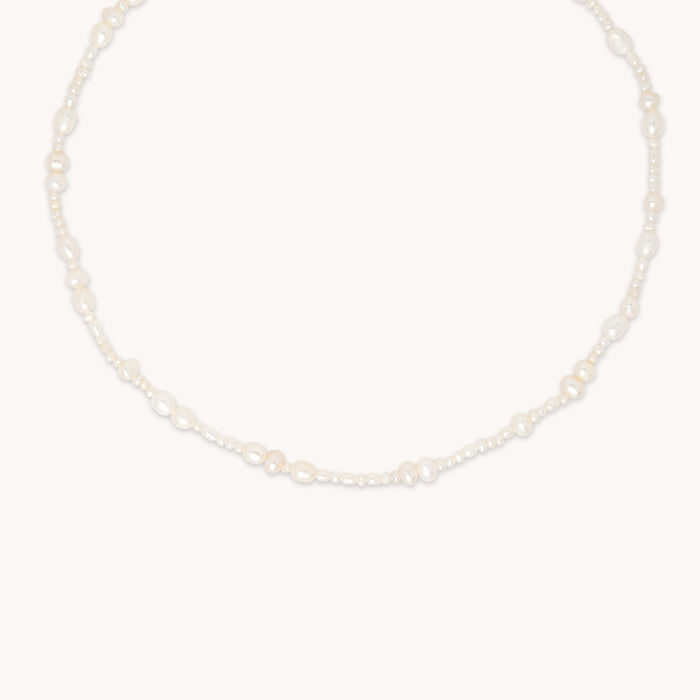 Beaded Jewellery - Serenity Pearl Beaded Necklace in Silver - Necklaces - Astrid &amp; Miyu