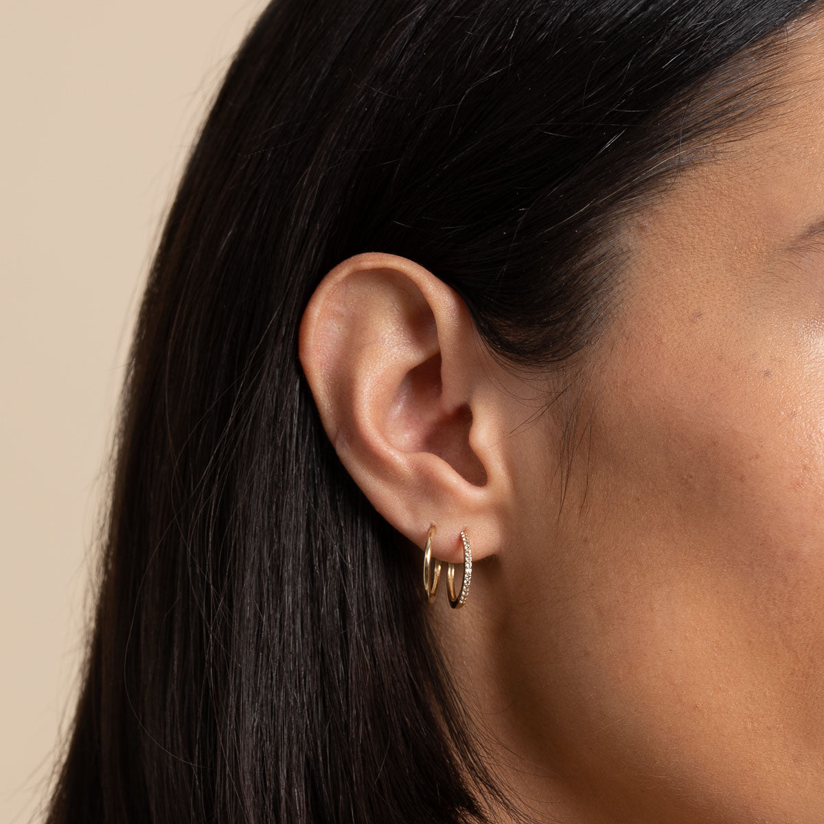 Earrings - Simple 12mm Hoops in Solid Gold - Hoop Earrings - Astrid &amp; Miyu