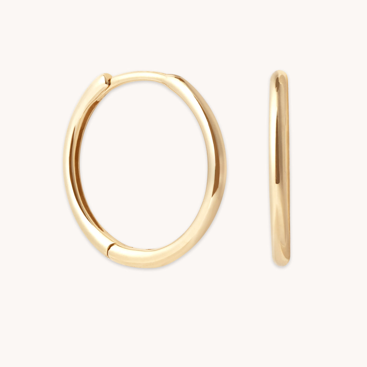 Earrings - Simple 12mm Hoops in Solid Gold - Hoop Earrings - Astrid &amp; Miyu