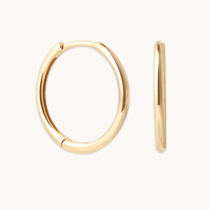 Earrings - Simple 12mm Hoops in Solid Gold - Hoop Earrings - Astrid &amp; Miyu