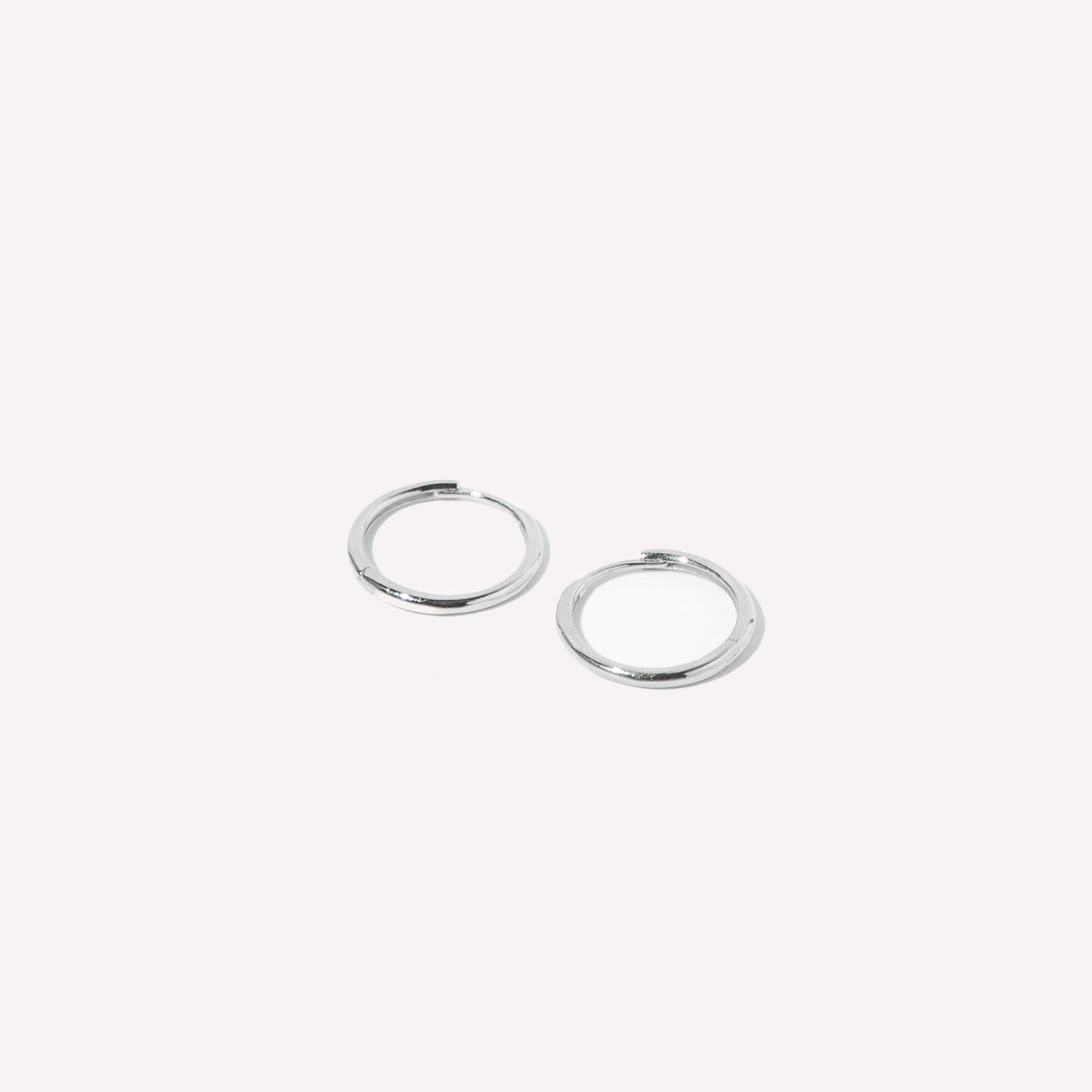 Earrings - Simple 12mm Hoops in Solid White Gold - Hoop Earrings - Astrid &amp; Miyu