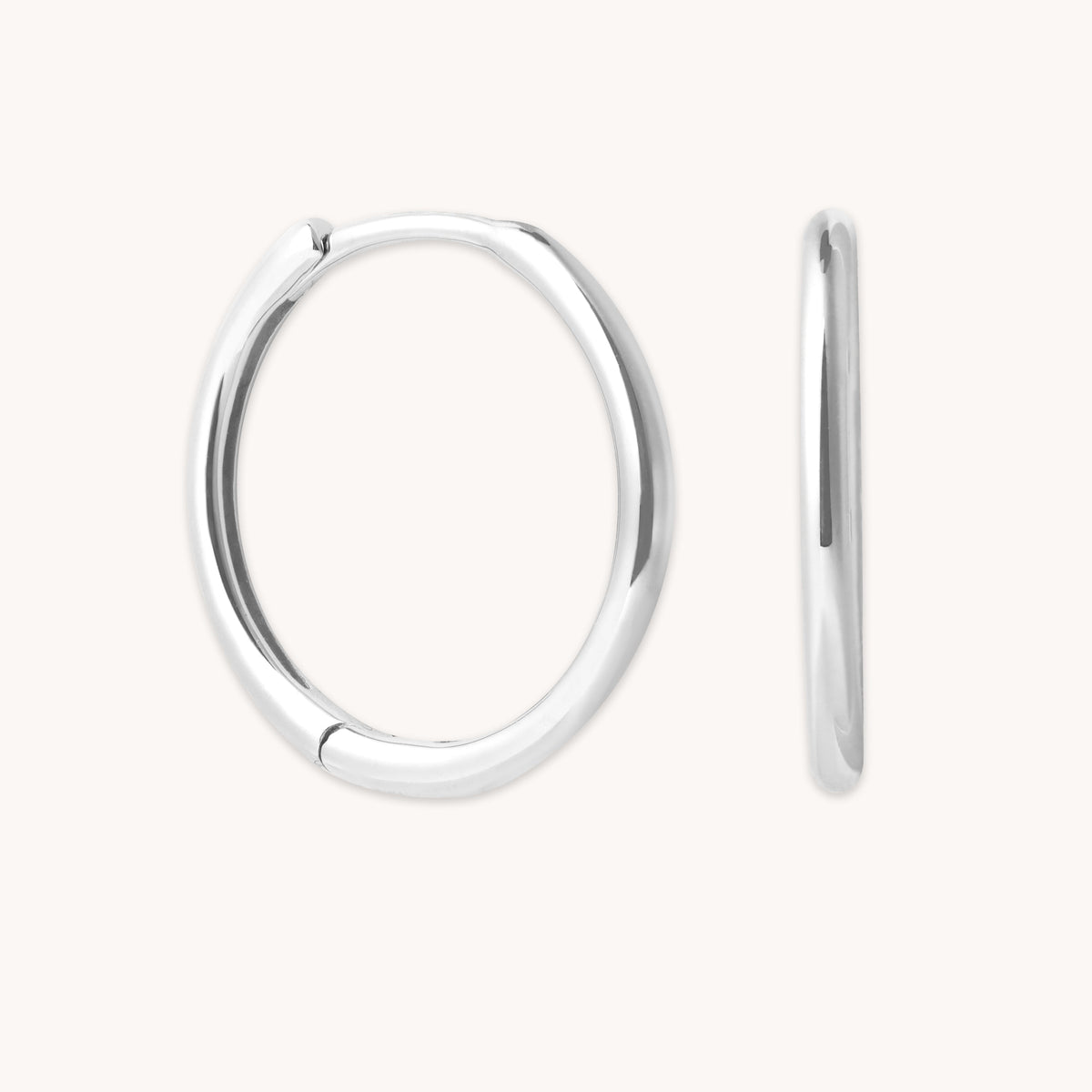 Earrings - Simple 12mm Hoops in Solid White Gold - Hoop Earrings - Astrid &amp; Miyu