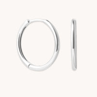 Earrings - Simple 12mm Hoops in Solid White Gold - Hoop Earrings - Astrid &amp; Miyu