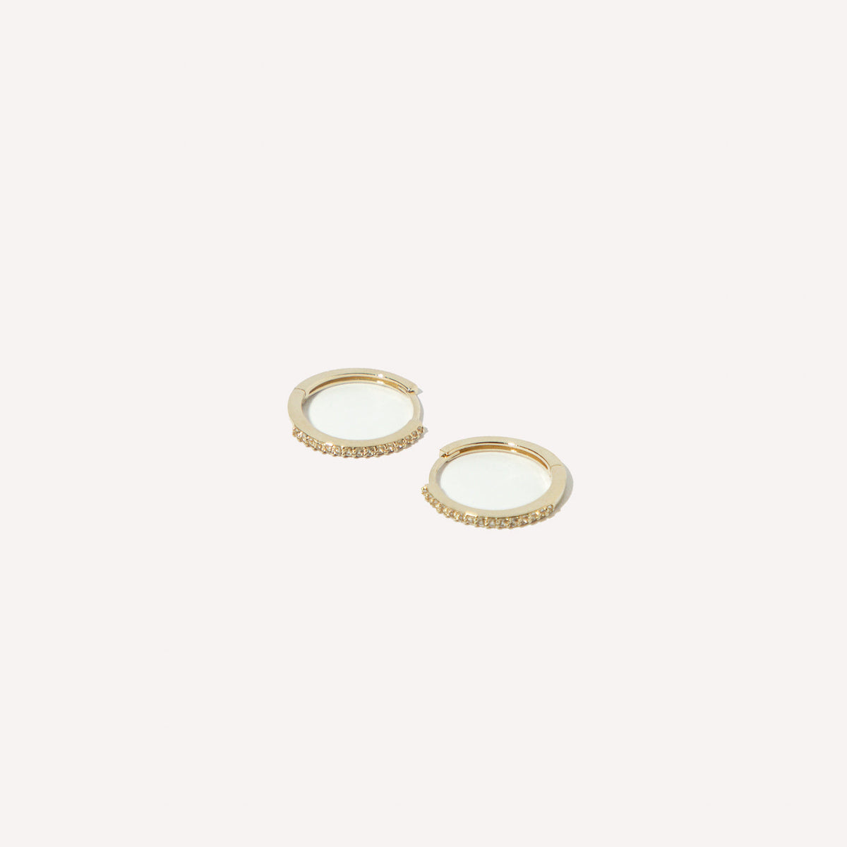 April White Topaz - Topaz 12mm Hoops in Solid Gold - Hoop Earrings - Astrid &amp; Miyu