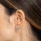 April White Topaz - Duo Topaz Hoops in Solid White Gold - Hoop Earrings - Astrid &amp; Miyu