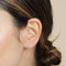 April White Topaz - Illusion Topaz Huggies in Solid White Gold - Hoop Earrings - Astrid &amp; Miyu