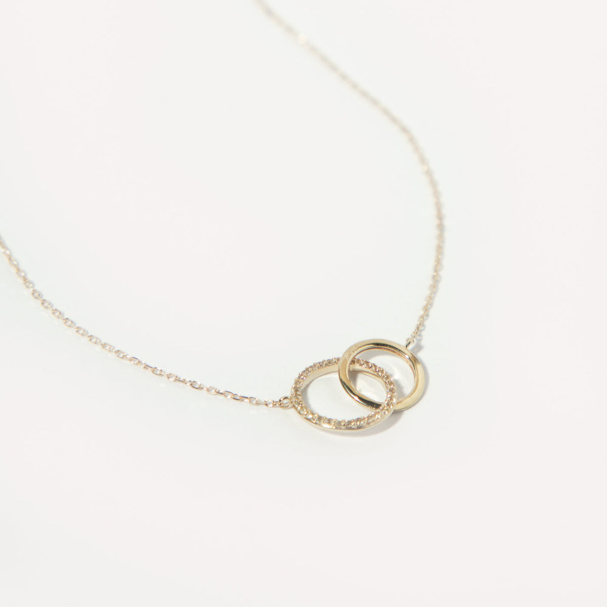 April White Topaz - Orbit Topaz Necklace in Solid Gold - Pendant Necklace - Astrid &amp; Miyu