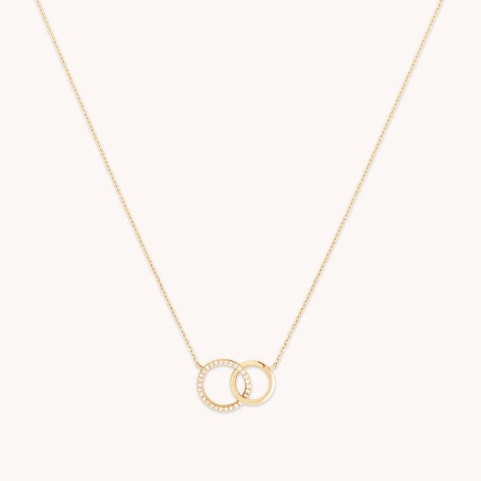 April White Topaz - Orbit Topaz Necklace in Solid Gold - Pendant Necklace - Astrid &amp; Miyu