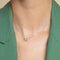 April White Topaz - Orbit Topaz Necklace in Solid White Gold - Pendant Necklace - Astrid &amp; Miyu