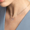 April White Topaz - Orbit Topaz Necklace in Solid White Gold - Pendant Necklace - Astrid &amp; Miyu