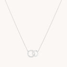 April White Topaz - Orbit Topaz Necklace in Solid White Gold - Pendant Necklace - Astrid &amp; Miyu