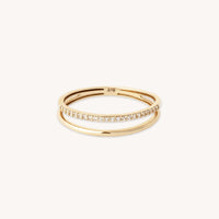 April White Topaz - Illusion Topaz Band Ring in Solid Gold - Rings - Astrid &amp; Miyu