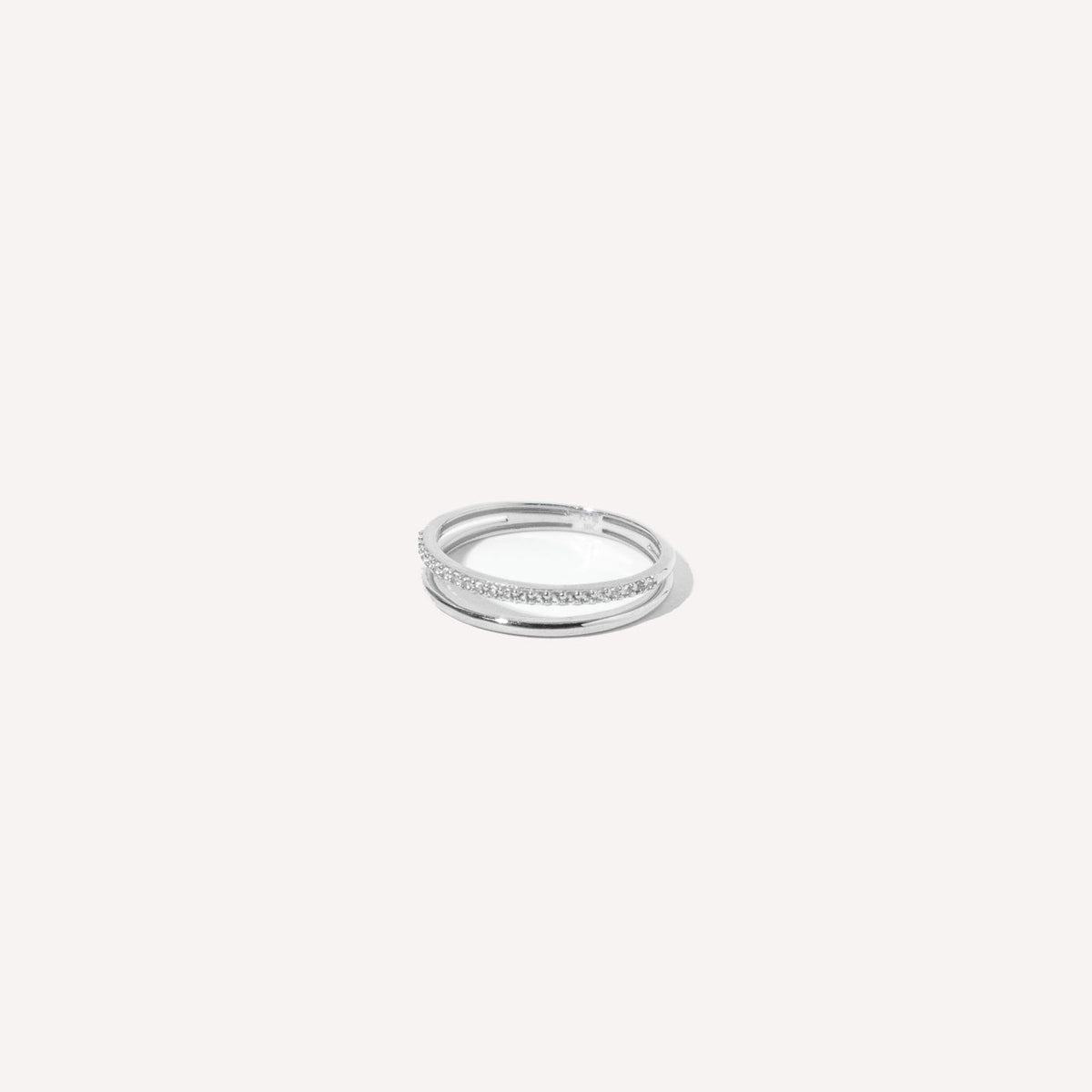 April White Topaz - Illusion Topaz Band Ring in Solid White Gold - Rings - Astrid &amp; Miyu