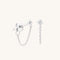 April White Topaz - Topaz Chain Stud Earrings in Solid White Gold - Stud Earrings - Astrid &amp; Miyu