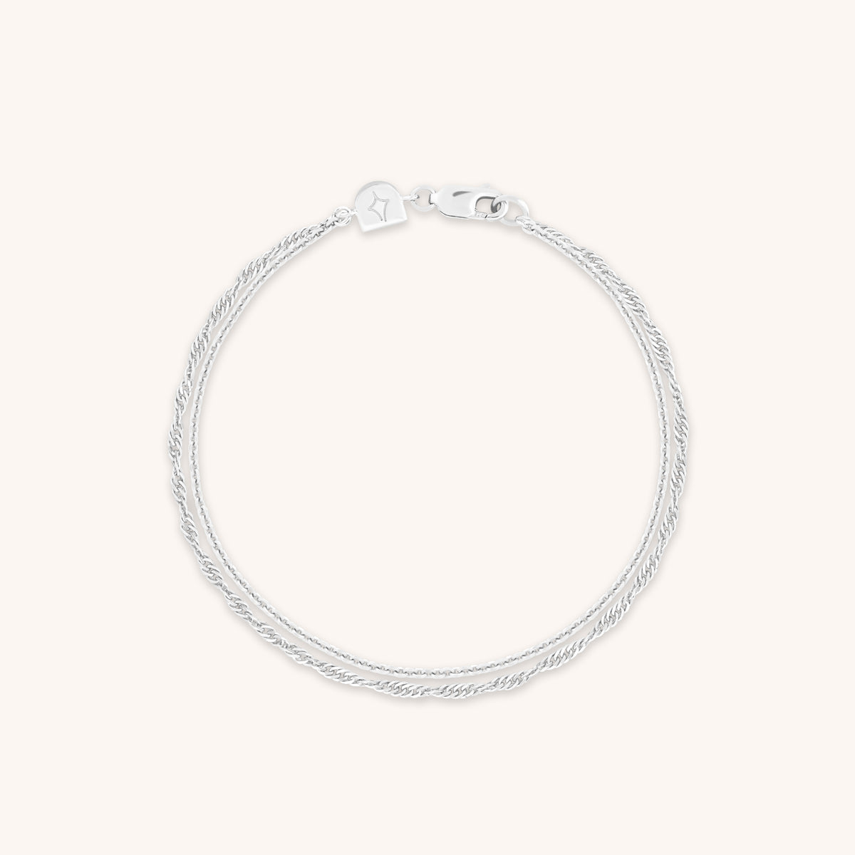 Bracelets - Illusion Twist Double Chain Bracelet in Silver - Chain Bracelet - Astrid &amp; Miyu
