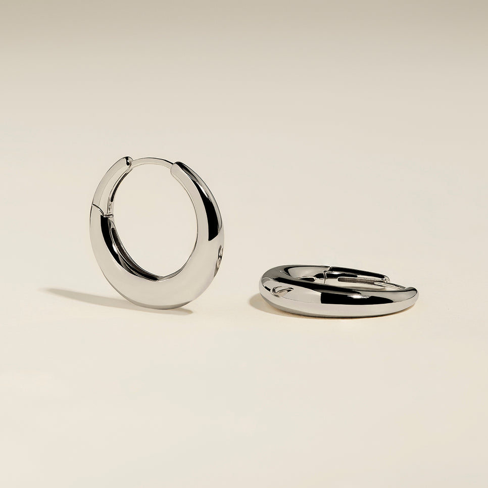 Dome Hoops in Silver-Astrid &amp; Miyu