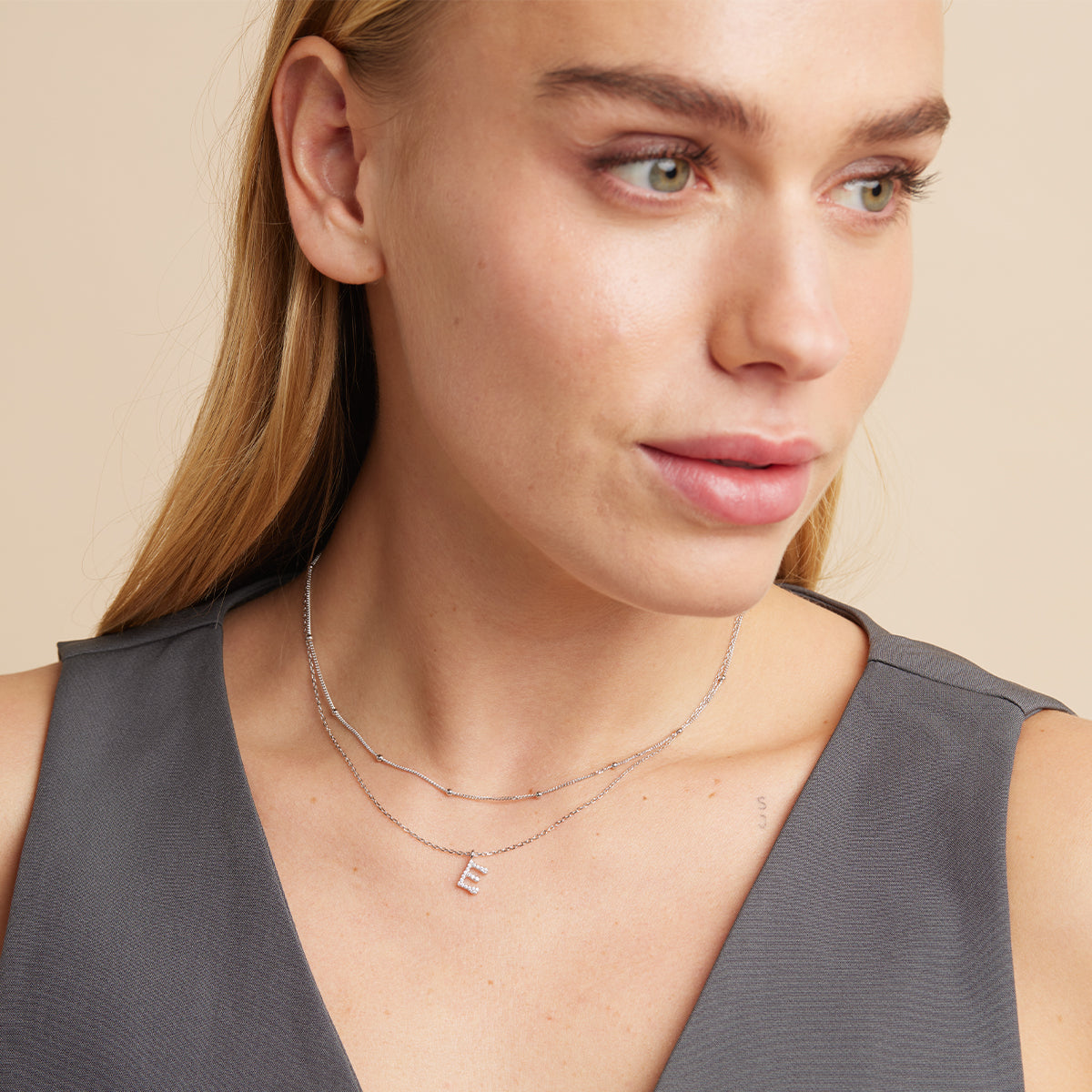 Charm Compatible Necklaces & Bracelets - Essential Beaded Chain Necklace in Silver - Chain Necklace - Astrid &amp; Miyu