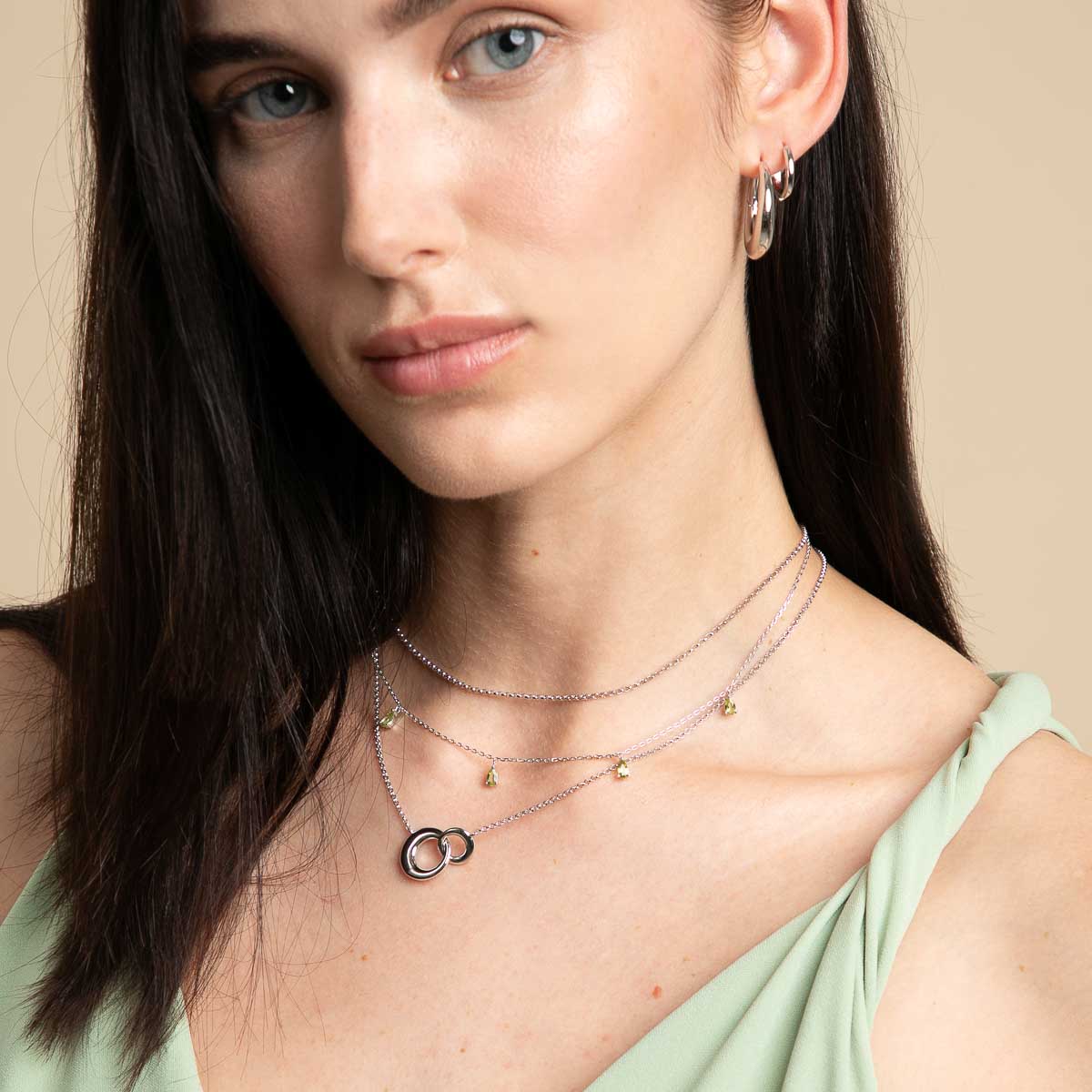 Necklaces & Bracelets - Dome Link Necklace in Silver - Pendant Necklace - Astrid &amp; Miyu