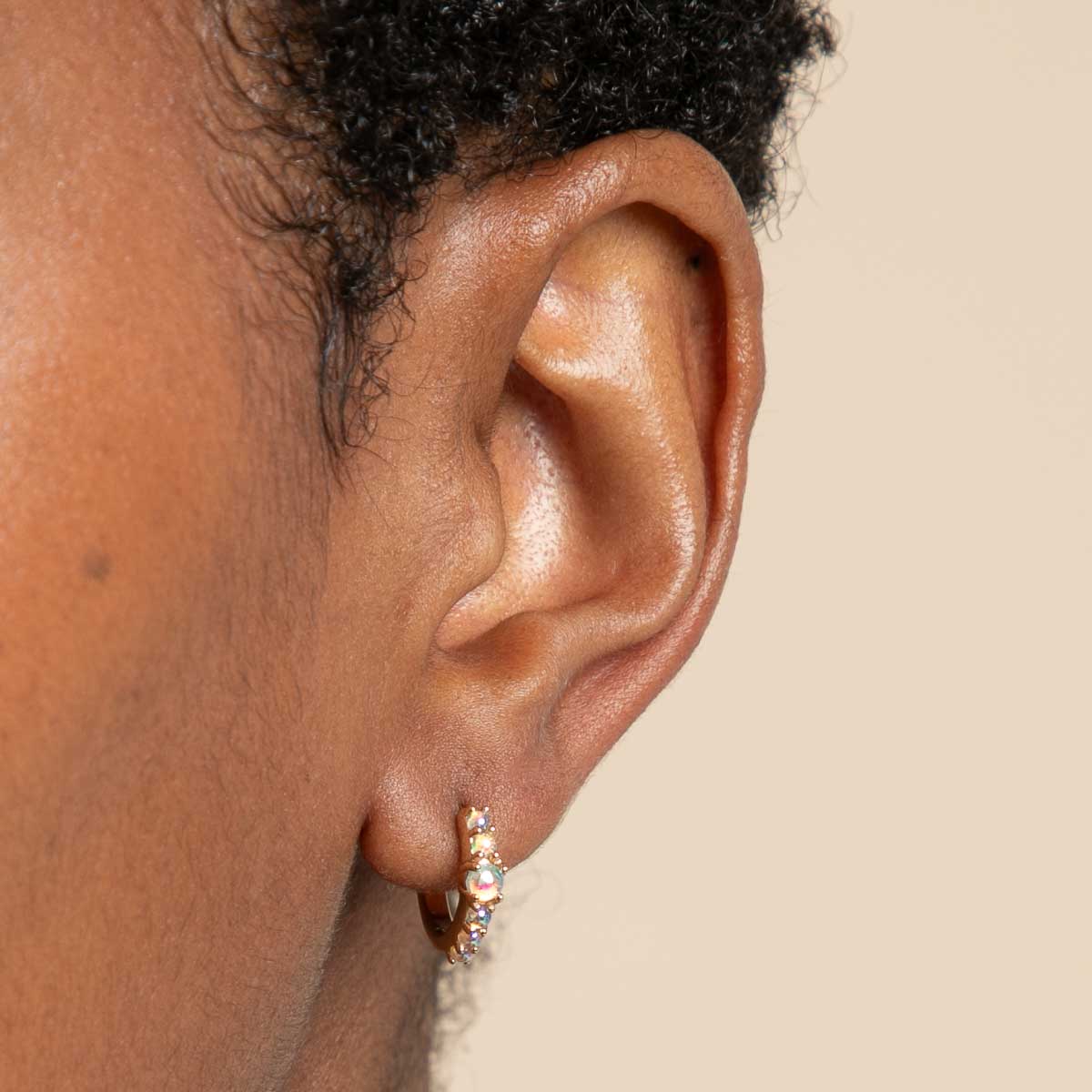 18k Gold Plated Jewellery - Moonstone Huggies in Gold - Huggies - Astrid &amp; Miyu