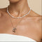 18k Gold Plated Jewellery - E Initial Bold Pendant Necklace in Gold - Pendant Necklace - Astrid &amp; Miyu
