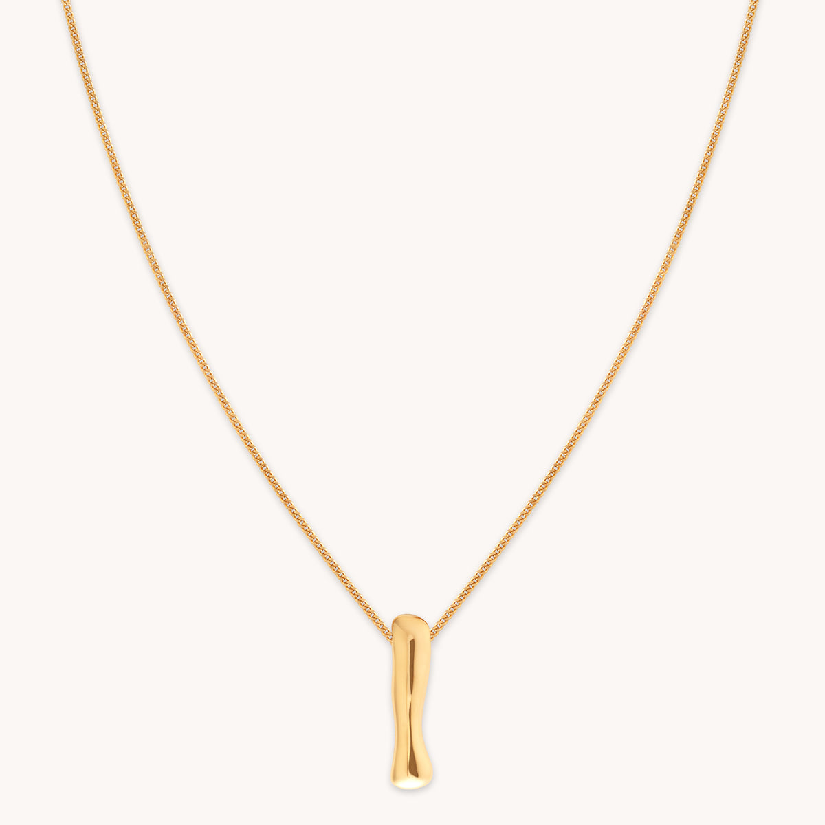 18k Gold Plated Jewellery - I Initial Bold Pendant Necklace in Gold - Pendant Necklace - Astrid &amp; Miyu