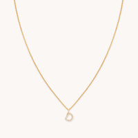 18k Gold Plated Jewellery - D Initial Pavé Pendant Necklace in Gold - Pendant Necklace - Astrid &amp; Miyu