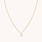 18k Gold Plated Jewellery - F Initial Pavé Pendant Necklace in Gold - Pendant Necklaces - Astrid &amp; Miyu