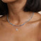 Gemstone Necklaces - M Initial Pavé Pendant Necklace in Silver - Pendant Necklace - Astrid &amp; Miyu