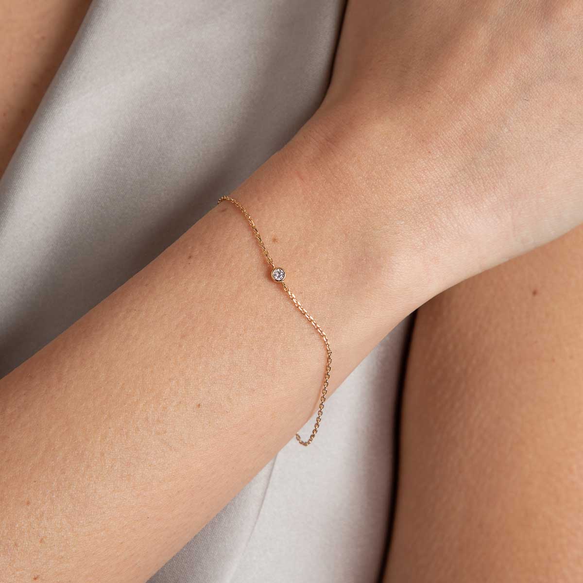 18k Gold Plated Jewellery - Essential Crystal Charm Bracelet in Gold - Bracelets - Astrid &amp; Miyu